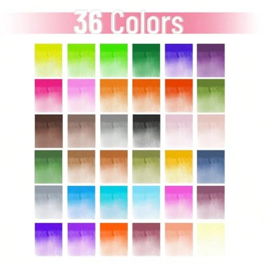 Watercolor Brush Pens, 36 Pack, Blendable Art Markers, Smooth Color Pens For Calligraphy, Coloring, Pros And Beginners
