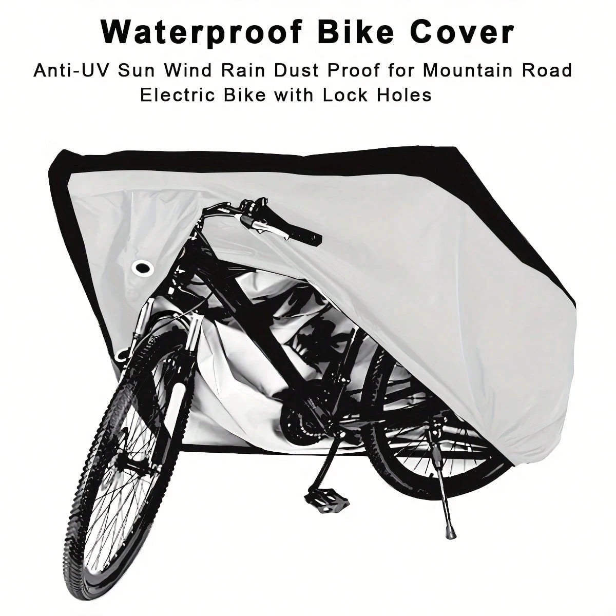 Waterproof Electric Bike Cover, Anti-UV Dustproof Outdoor Rain Cover With Lock Hole, Universal Protective Cycle Cover Size XXL