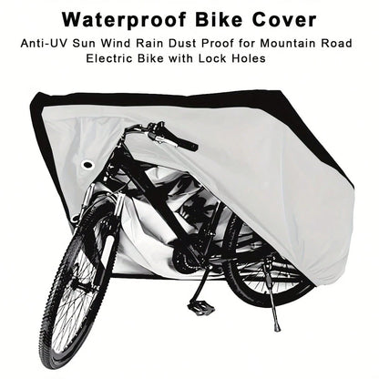 Waterproof Electric Bike Cover, Anti-UV Dustproof Outdoor Rain Cover With Lock Hole, Universal Protective Cycle Cover Size XXL