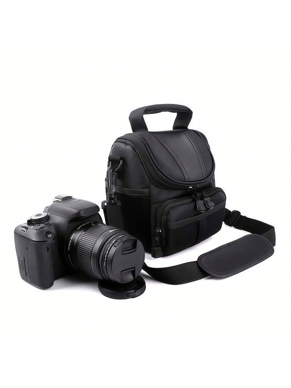 Waterproof Padded DSLR Camera Bag, Lightweight Travel Crossbody Case With Adjustable Strap & Multi-Pocket Storage For Photographers
