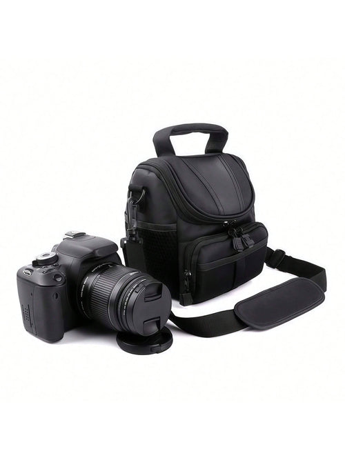 Waterproof Padded DSLR Camera Bag, Lightweight Travel Crossbody Case With Adjustable Strap & Multi-Pocket Storage For Photographers
