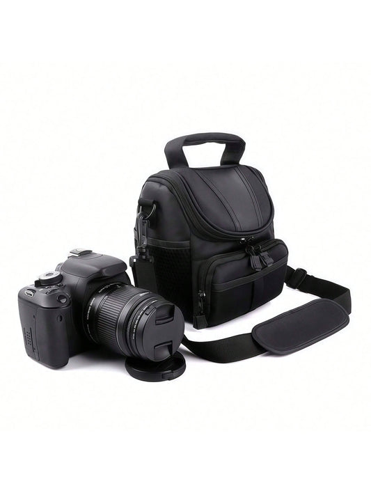 Waterproof Padded DSLR Camera Bag, Lightweight Travel Crossbody Case With Adjustable Strap & Multi-Pocket Storage For Photographers