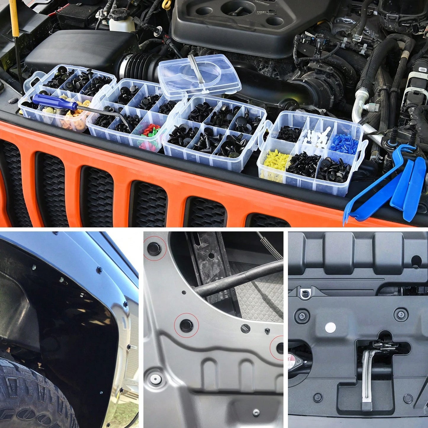 waywe GOOACC 860Pcs Car Push Retainer Clips & Auto Fasteners Assortment-26 Most Popular Sizes Nylon Bumper Fender Rivets With 10 Cable Ties And Fasteners Remover For Asian Vehicle GM F-150 F-250 Civi