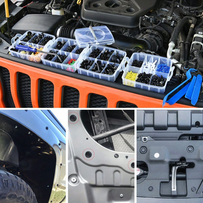 waywe GOOACC 860Pcs Car Push Retainer Clips & Auto Fasteners Assortment-26 Most Popular Sizes Nylon Bumper Fender Rivets With 10 Cable Ties And Fasteners Remover For Asian Vehicle GM F-150 F-250 Civi