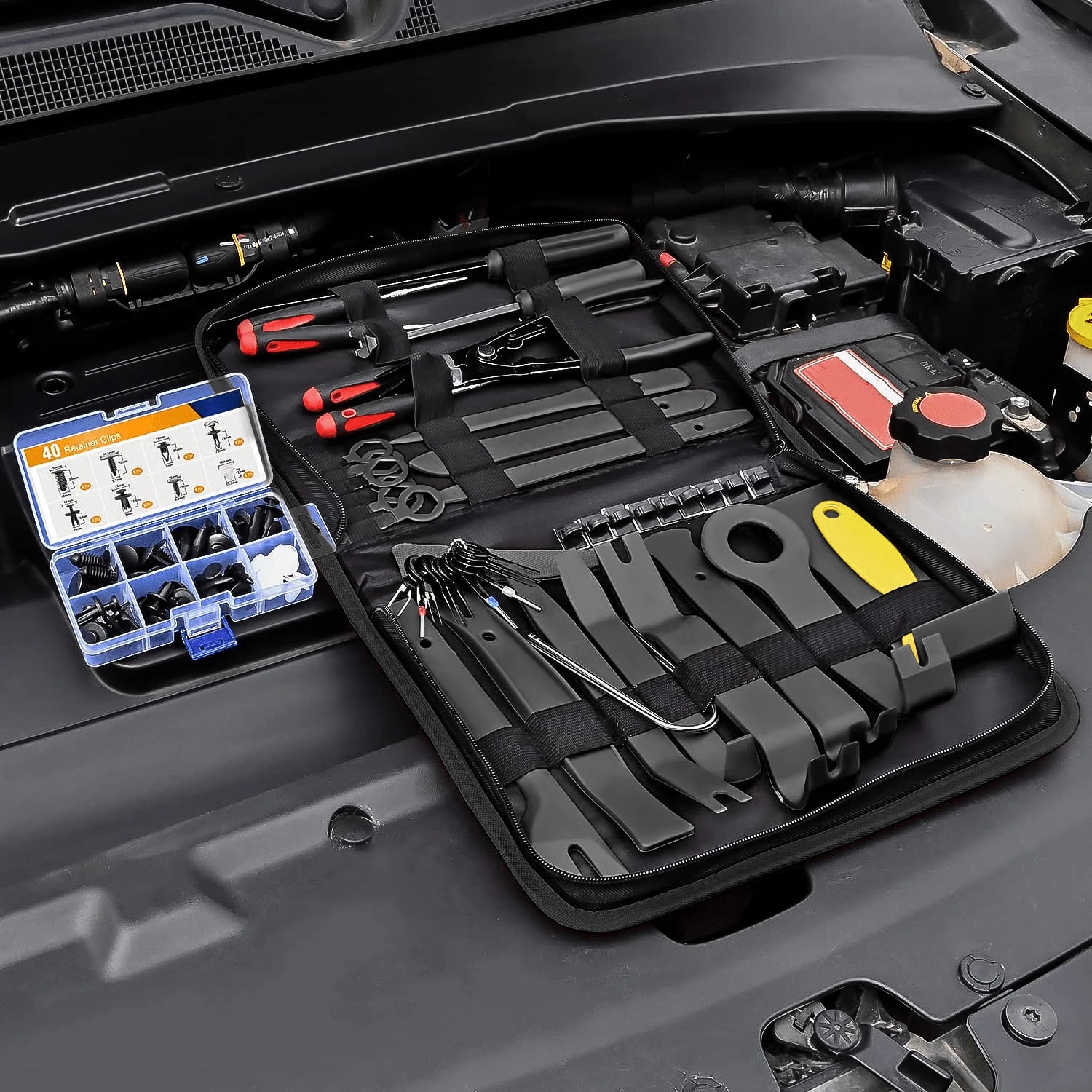 waywe GOOACC Black Auto Trim Removal Tool Set 88PCS With Push Pin Clips Fastener Remover And Panel Pry Tools For Car Interior Repair