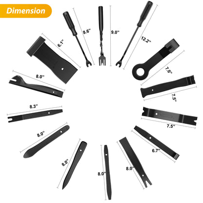 waywe GOOACC Black Auto Trim Removal Tool Set 88PCS With Push Pin Clips Fastener Remover And Panel Pry Tools For Car Interior Repair
