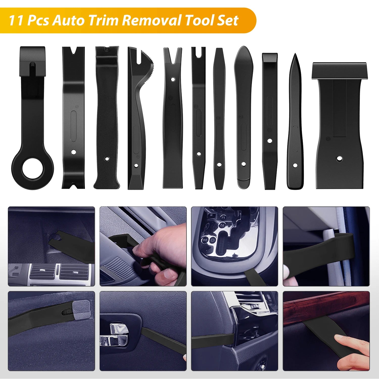 waywe GOOACC Black Auto Trim Removal Tool Set 88PCS With Push Pin Clips Fastener Remover And Panel Pry Tools For Car Interior Repair