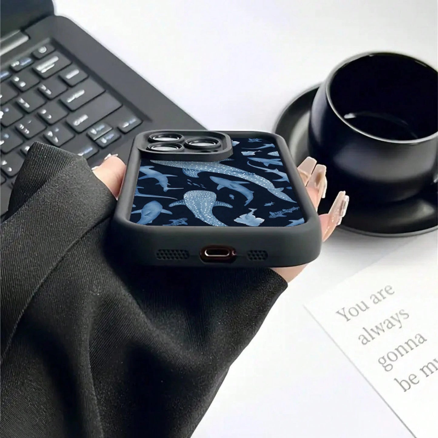 Whale Shark Pattern Phone Case For IPhone 16 15 14 13 12 11 XR XS X Plus Pro Max, Artistic Style, Shockabsorbing, Protective, Lightweight, Durable Case.,Suitable For IPhone17 Air