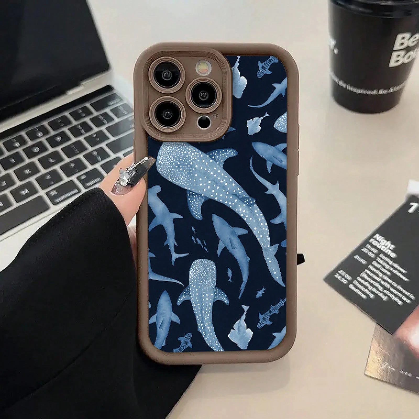 Whale Shark Pattern Phone Case For IPhone 16 15 14 13 12 11 XR XS X Plus Pro Max, Artistic Style, Shockabsorbing, Protective, Lightweight, Durable Case.,Suitable For IPhone17 Air