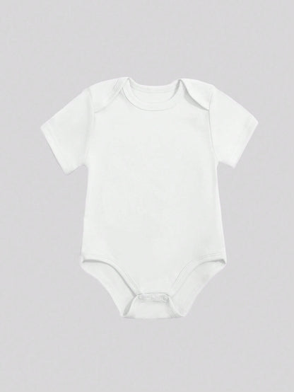 White Baby Romper With Grandma's Little Peanut Pattern Baby Boys And Girls 2025 Newborn Baby Bodysuit Casual Short Sleeve Knitted Fabric Monogram Print Regular Baby Clothing Suitable For Outdoors