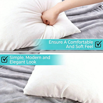 White Square Pillow 4-Piece Set – Sofa Pillow, Soft Fabric, Furry Texture, Suitable For Bed Or Sofa Use – Bedding, Graduation Gift, Home Decor, Dorm Sleep Protection, Plush Filled Core, Daily Use, Sim