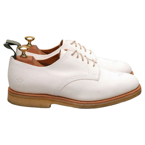 White Suede Derby UK 6