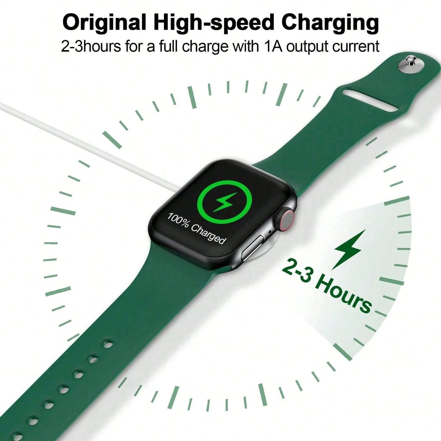 White Wireless Charging Smartwatch Charger 1pc Magnetic Charging Cable Compatible With Apple Watch Series Ultra/Ultra2/9/8/7/SE/6/5/4/3/2/1 USB/Type-C Portable Compact Durable Magnetic Wireless Charge