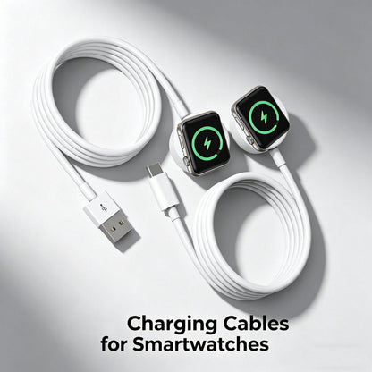 White Wireless Charging Smartwatch Charger 1pc Magnetic Charging Cable Compatible With Apple Watch Series Ultra/Ultra2/9/8/7/SE/6/5/4/3/2/1 USB/Type-C Portable Compact Durable Magnetic Wireless Charge