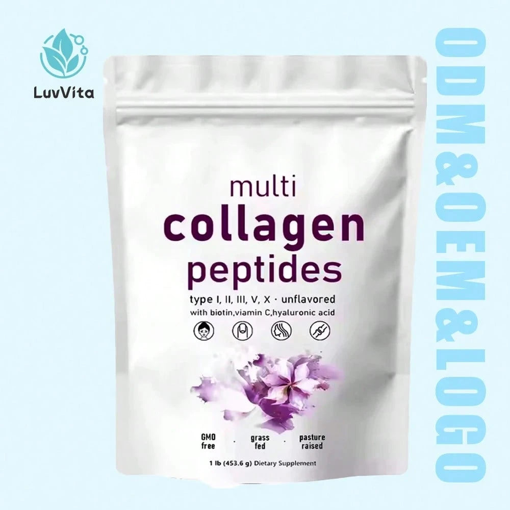 Wholesale Beauty Multi Collagen Peptides Powder Biotin Vitamin C Hyaluronic Acid Unflavored Keto Friendly Muscle
