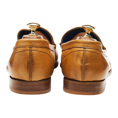 'William' Tan Brown Leather Loafers UK 10.5 G