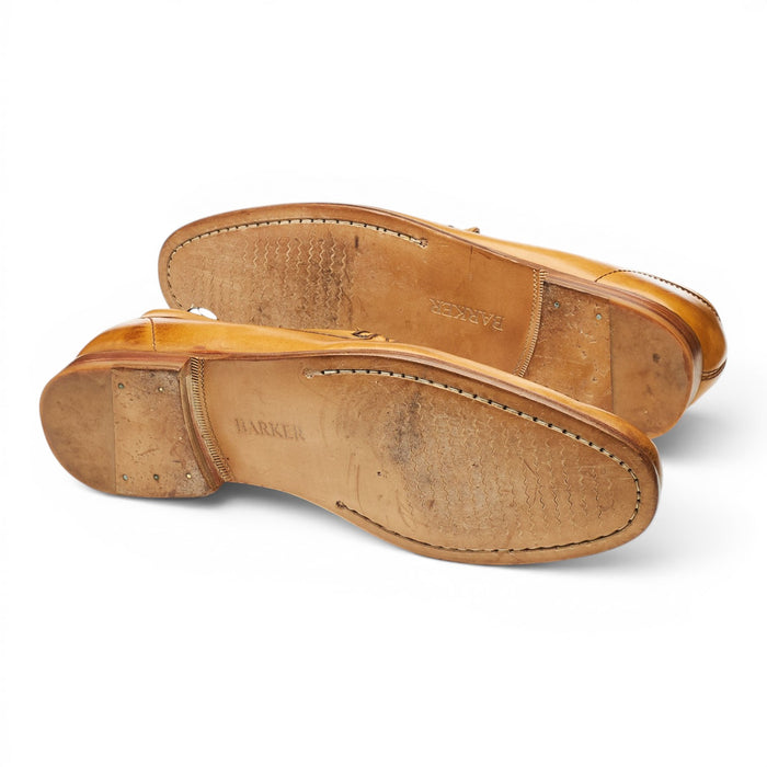 'William' Tan Brown Leather Loafers UK 10.5 G