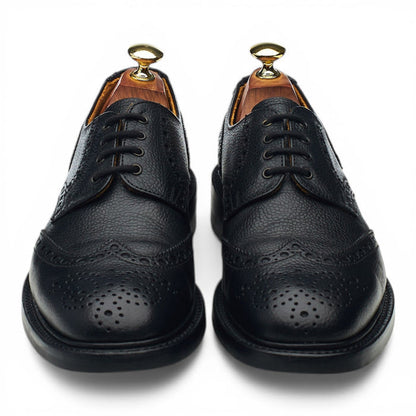 'Wilson' Black Grain Leather Derby Brogues UK 7