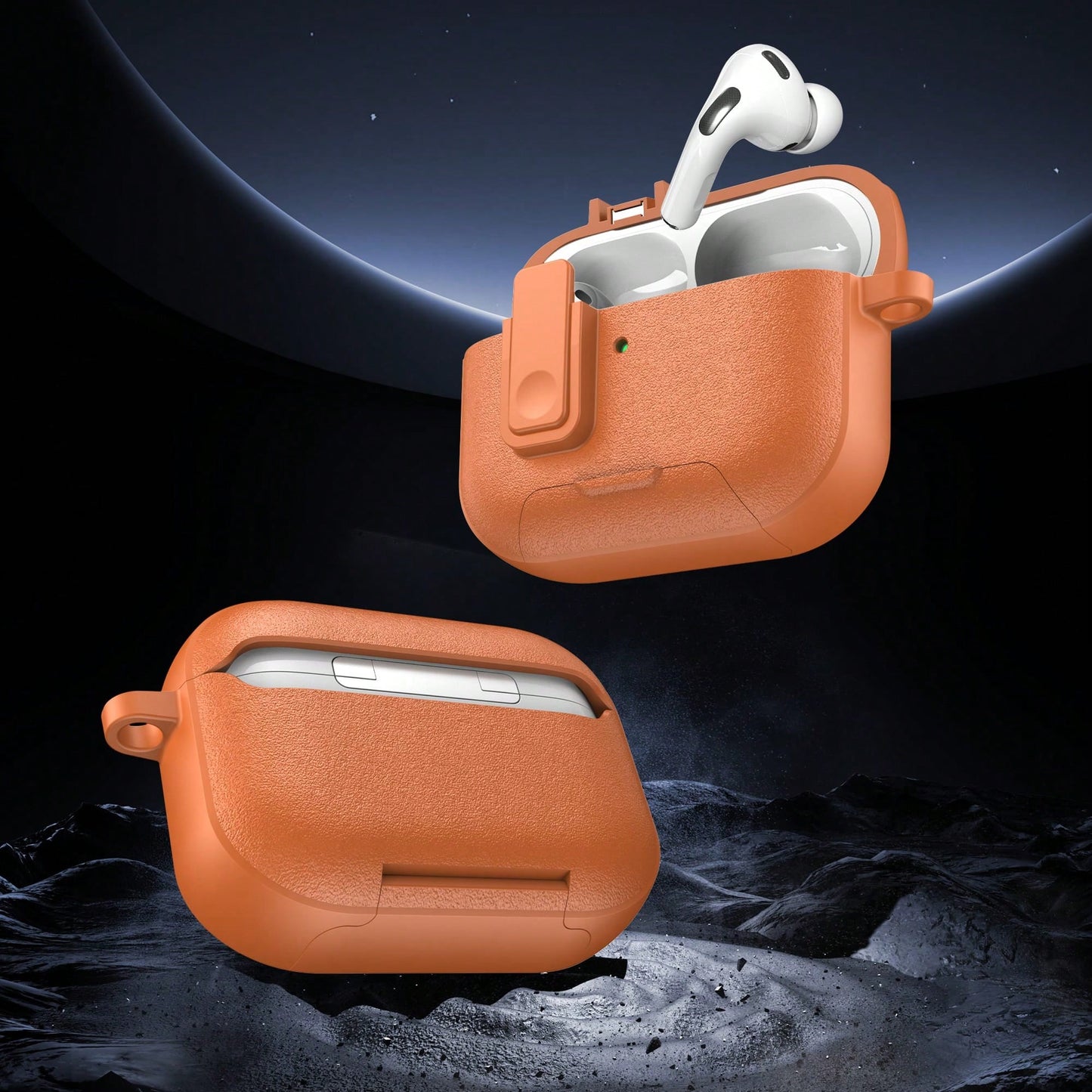Wireless Earbuds Protective Case Snap Button Magnetic Lock Lid Built-In Phone Stand Compatible With Apple Earbuds Gen 1 2 3 4 Pro Pro2 Pro3 TPU Shockproof Anti-Scratch Full Wrap Shell Universal Size 1