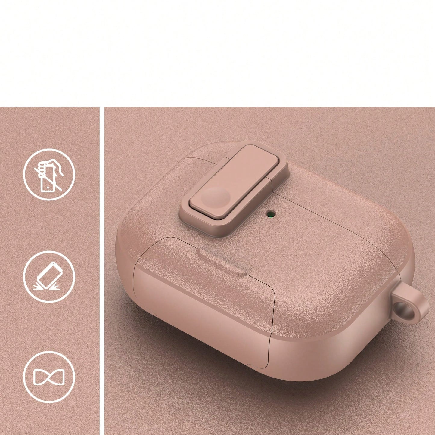 Wireless Earbuds Protective Case Snap Button Magnetic Lock Lid Built-In Phone Stand Compatible With Apple Earbuds Gen 1 2 3 4 Pro Pro2 Pro3 TPU Shockproof Anti-Scratch Full Wrap Shell Universal Size 1