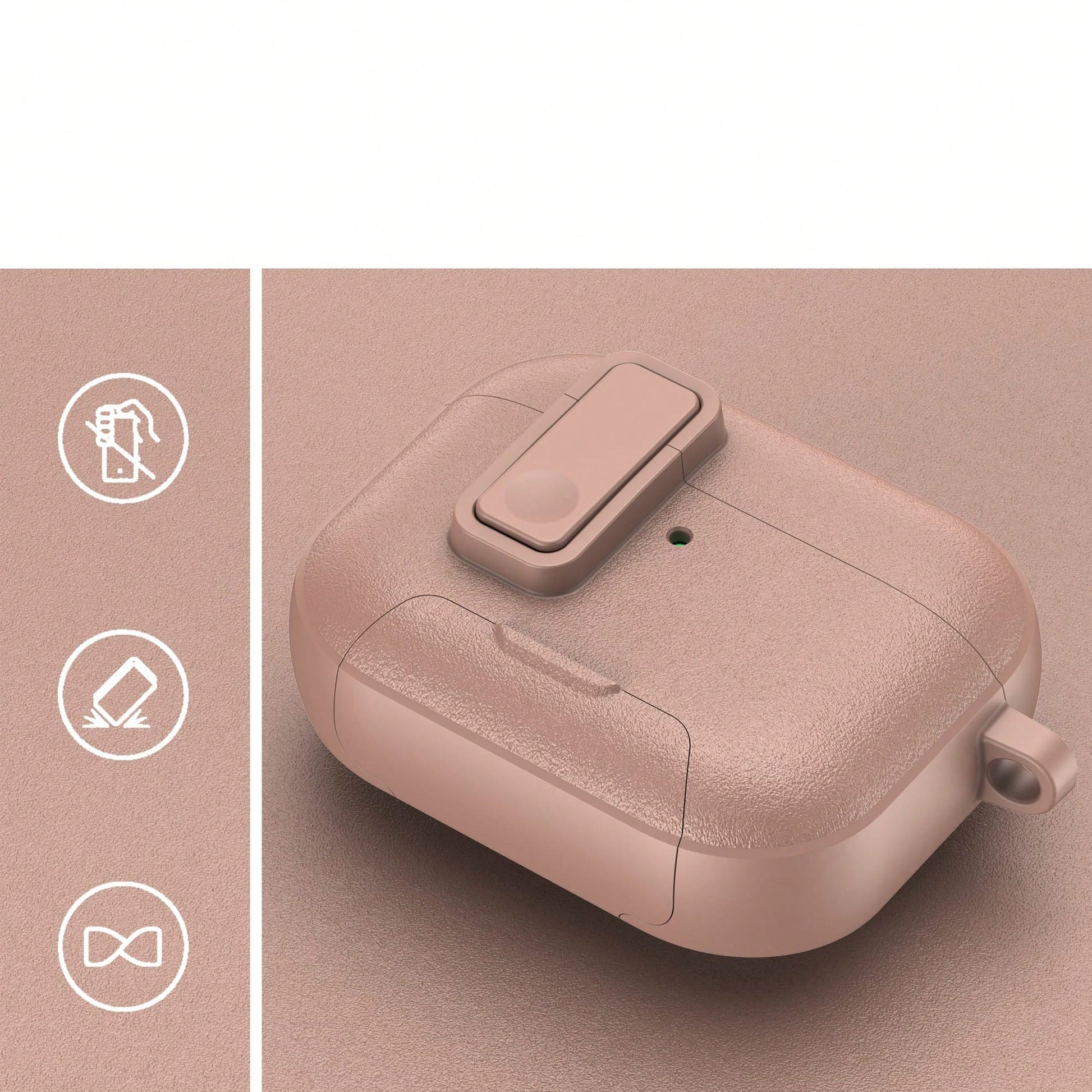 Wireless Earbuds Protective Case Snap Button Magnetic Lock Lid Built-In Phone Stand Compatible With Apple Earbuds Gen 1 2 3 4 Pro Pro2 Pro3 TPU Shockproof Anti-Scratch Full Wrap Shell Universal Size 1