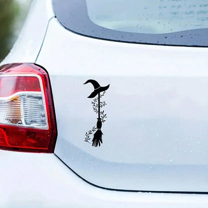 Witch Broom Car Stickers, Beautiful Car Decorations, Halloween Witch Broom Pattern,Suitable For Home And Vehicle Decoration, Automotive Parts