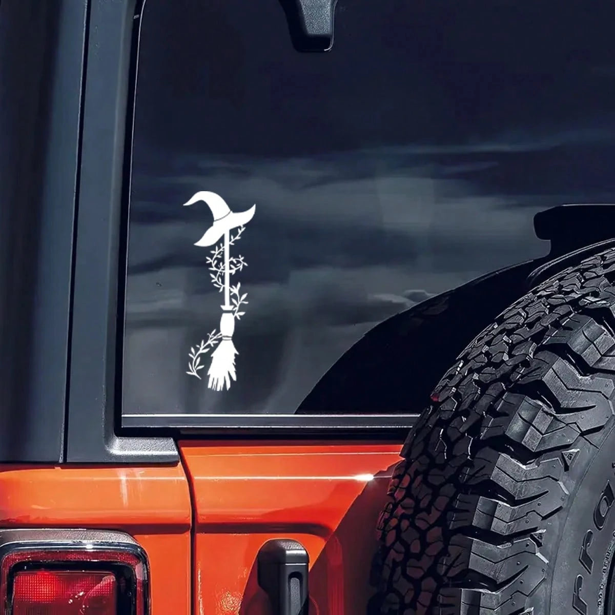 Witch Broom Car Stickers, Beautiful Car Decorations, Halloween Witch Broom Pattern,Suitable For Home And Vehicle Decoration, Automotive Parts