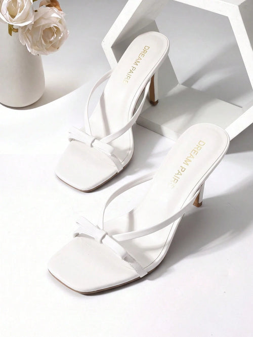 Women 2026 New Kitten Heel Mule Sandals With Bow Decor, Comfortable Open Toe Slip On Slide Sandals For Party Wedding And Daily Casual Wearing