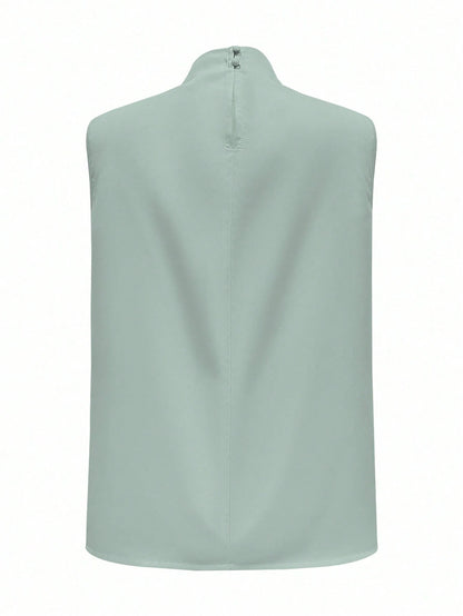 Women Elegant Solid Color Sleeveless Casual Top Summer