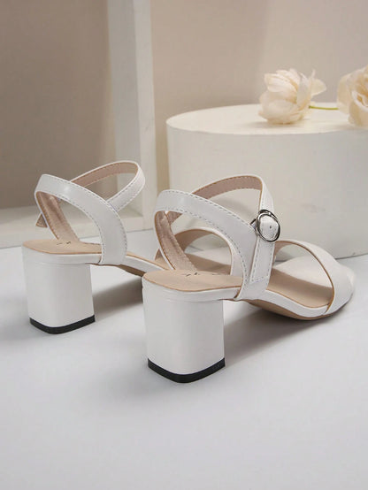 Women High Heel Sandals, Comfortable White Wedding Shoes For Women, Summer Shoes, Women Sandals, Women Shoes, Heels, Chunky Heels