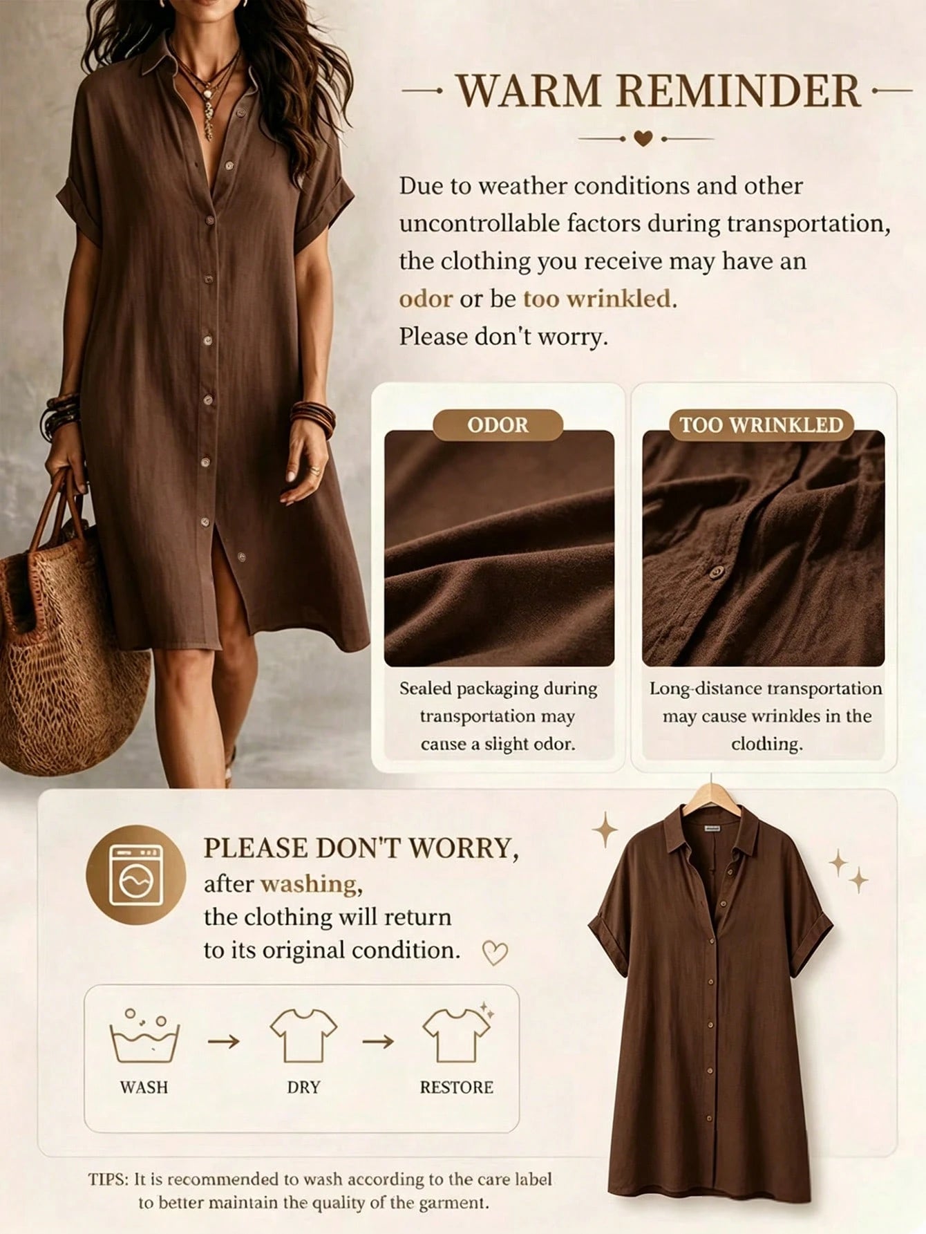 Women's Casual Ivory Woven Shirt Dress, Collared Short Sleeve Front Button Design, Asymmetric Hemline, Knee Length Elegant, Quiet Luxury Summer, Effortless Style