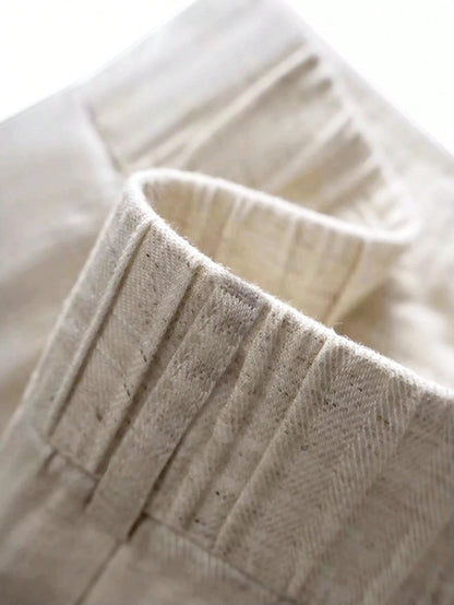 Women's Casual Linen Blend Pleated A-Line Shorts, Spring/Summer, Effortless Style