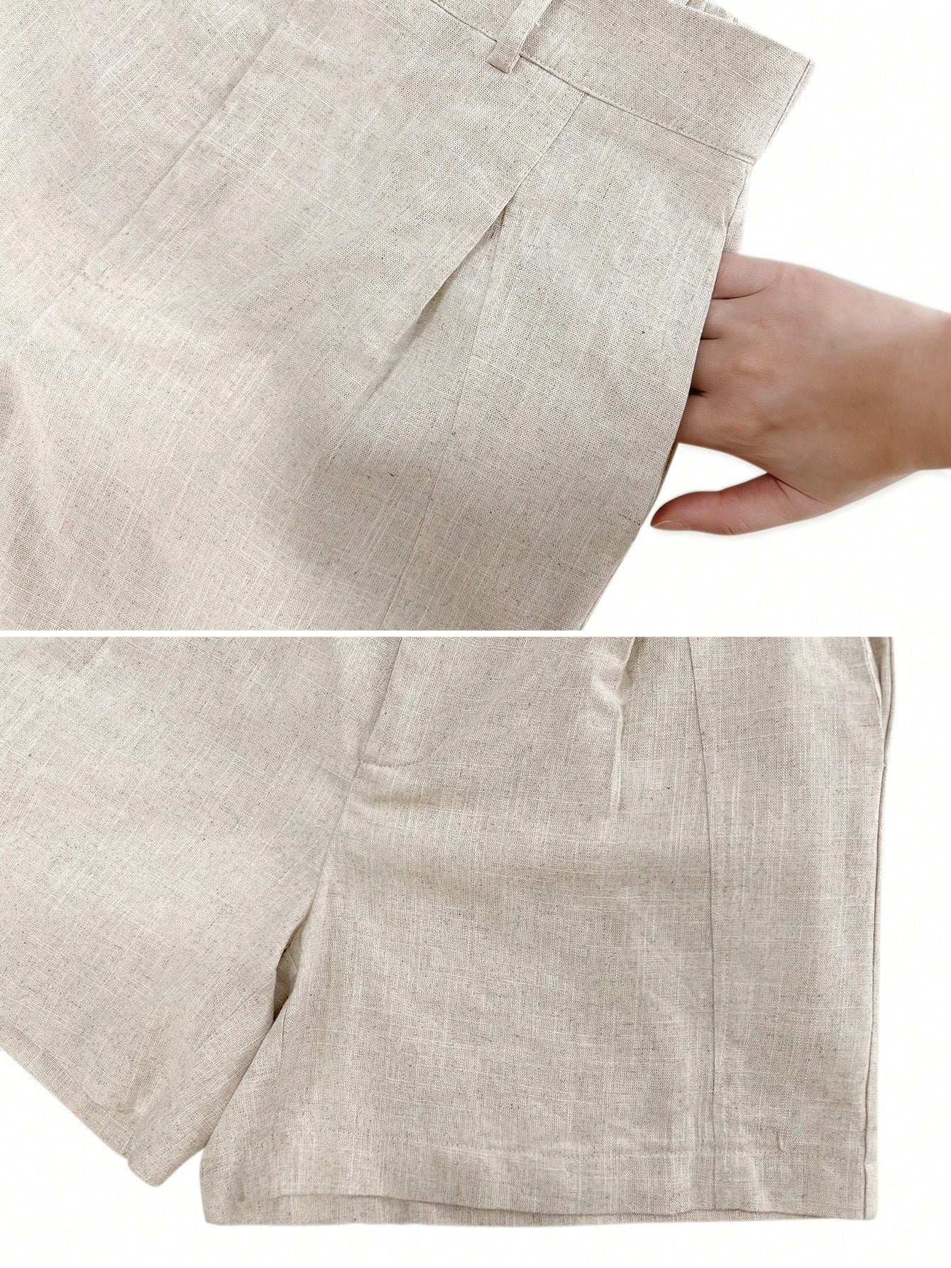Women's Casual Linen Blend Pleated A-Line Shorts, Spring/Summer, Effortless Style