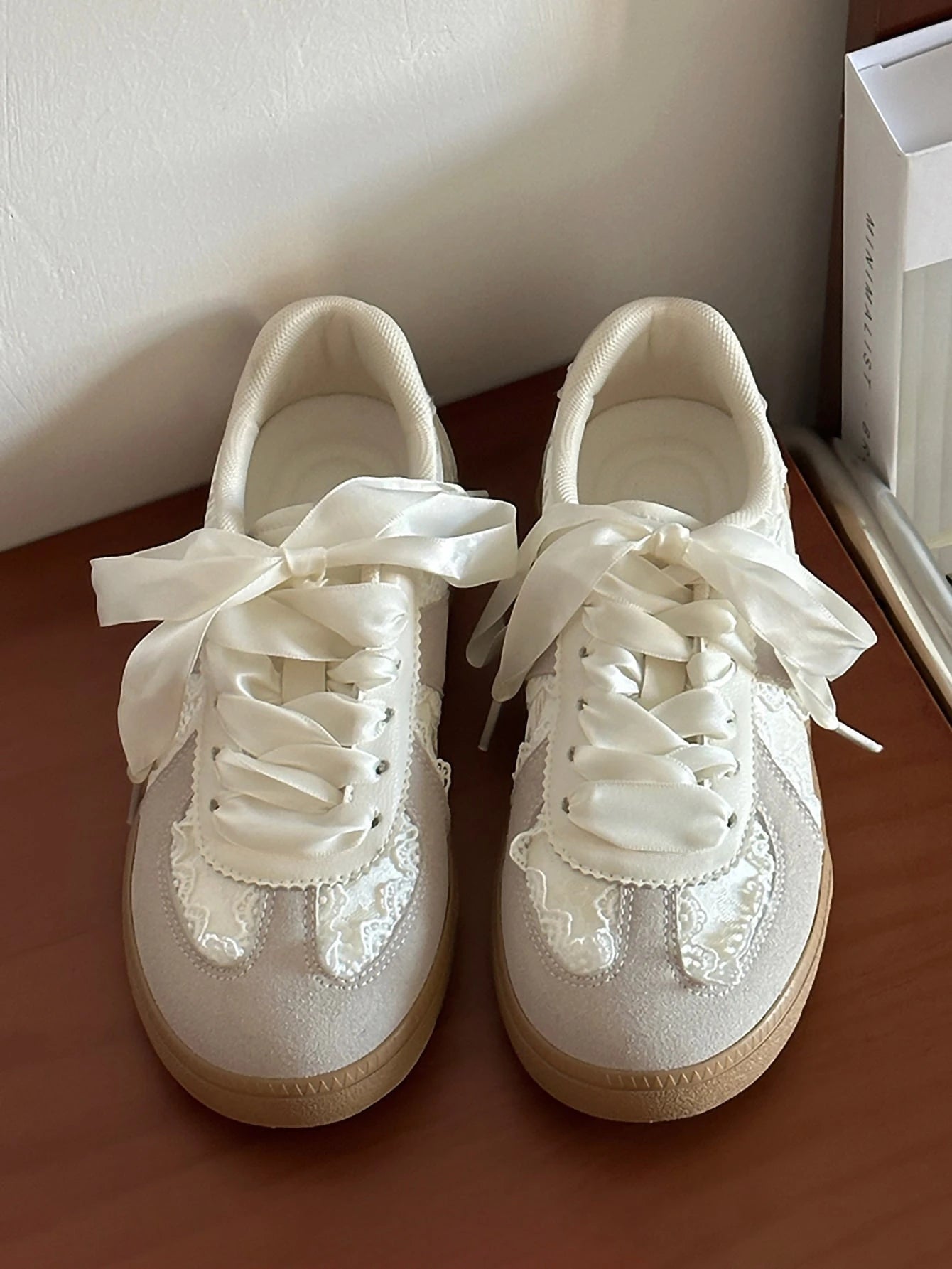 Women's Casual Sports Shoes, Mesh Breathable Versatile Sneakers, Lace-Up Ballet Flat Style, Sports Shoes, Women Shoes, Light Gray