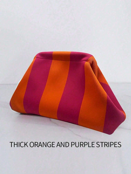 Women's Cloud Pattern Striped Handbag  Lightweight & Foldable For Daily Work Makeup Party Vacation