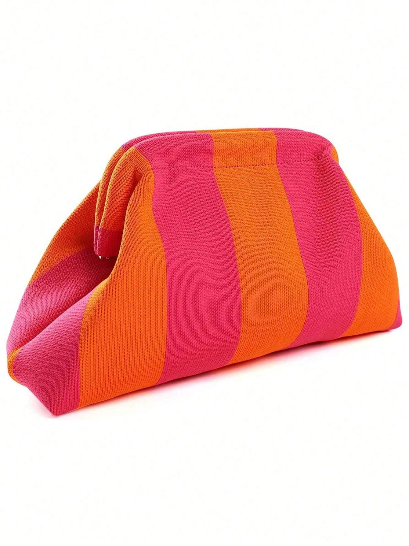 Women's Cloud Pattern Striped Handbag  Lightweight & Foldable For Daily Work Makeup Party Vacation