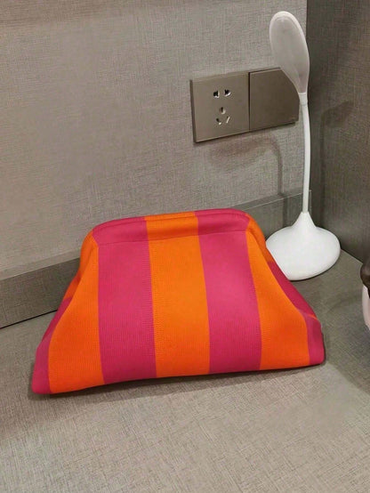 Women's Cloud Pattern Striped Handbag  Lightweight & Foldable For Daily Work Makeup Party Vacation