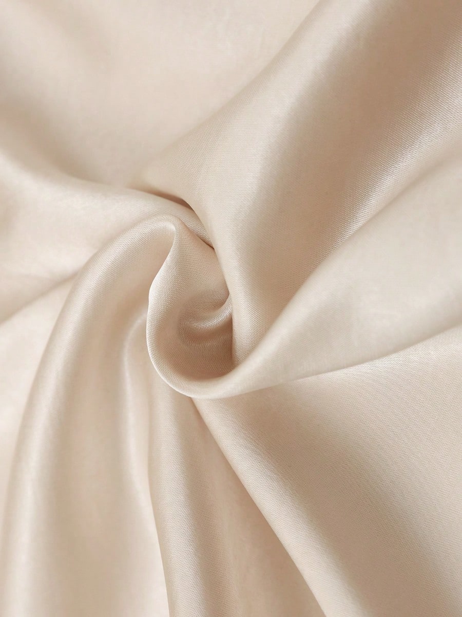 Women's Elegant Solid Satin Blouse, Suitable For Dates And Office Occasions Summer