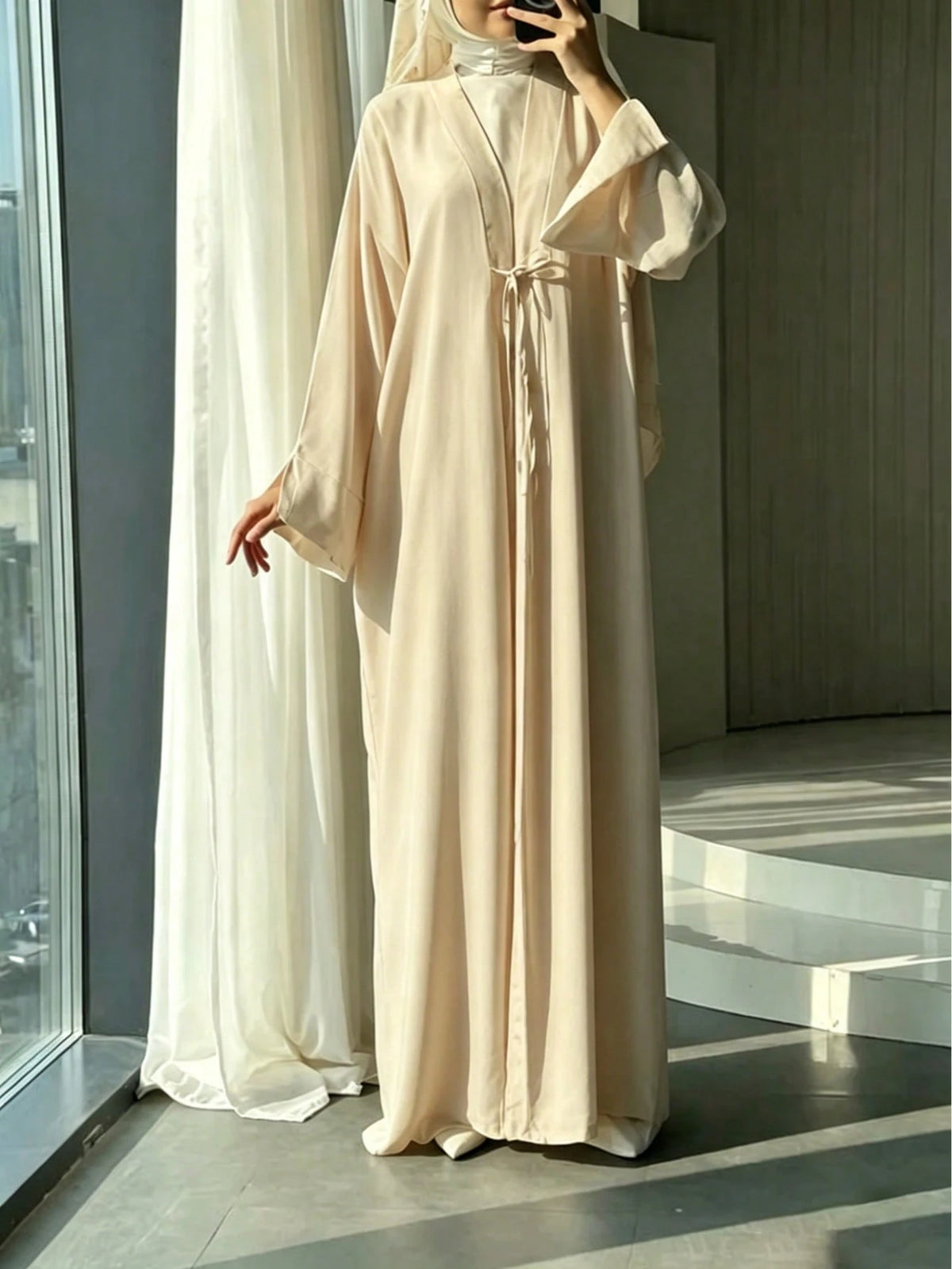 Women's Floral Print Arabic Long Robe, Casual Cardigan, Suitable For Daily And Festival Wear, Women's Long Loose Robe Vacation Fall