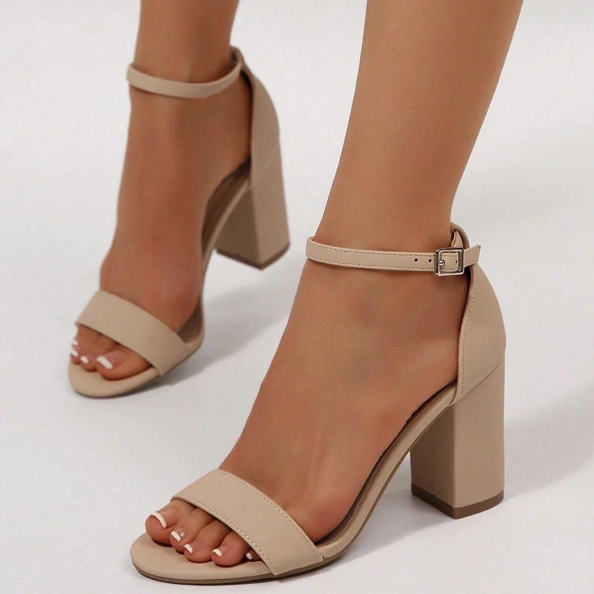 Women's Open Toe Chunky Heel Sandals – Adjustable Ankle Strap For Office, Casual & Daily Wear, Zapatos Elegantes De Mujer