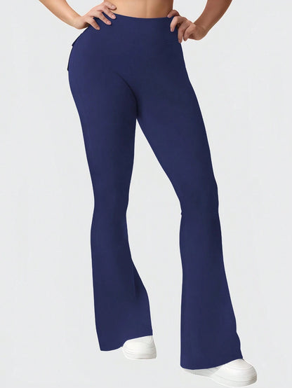 Women's Outdoor Slight-Flare Pants, Outdoor Athletic Pants With Pockets, Women's Fitted Athletic Pants, Butt-Lifting Yoga Pants (Spring/Autumn Style)