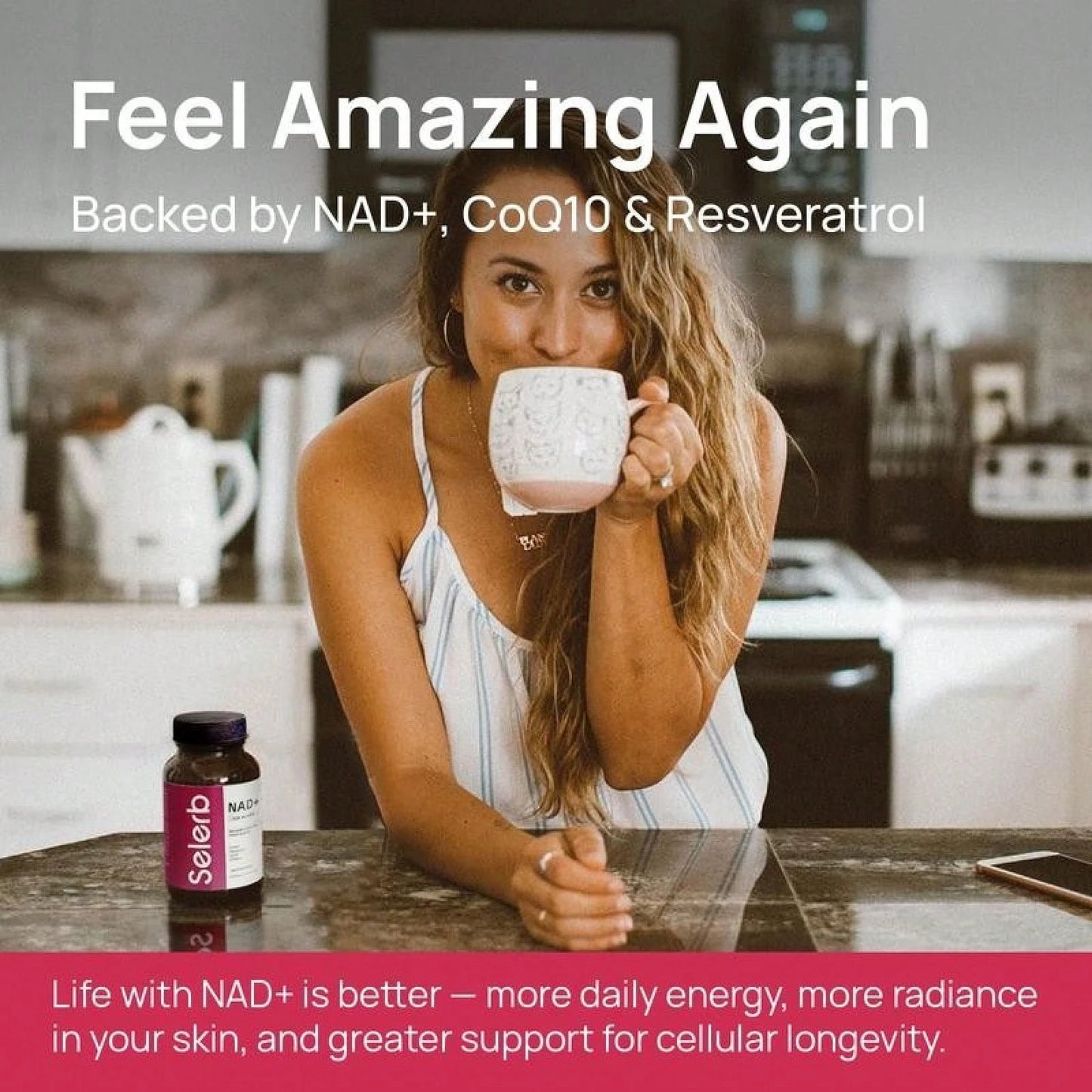 Women's Selerb NAD+ Supplement NMN Alternative Liposomal Delivery β-NAD+ 30 Days Supply