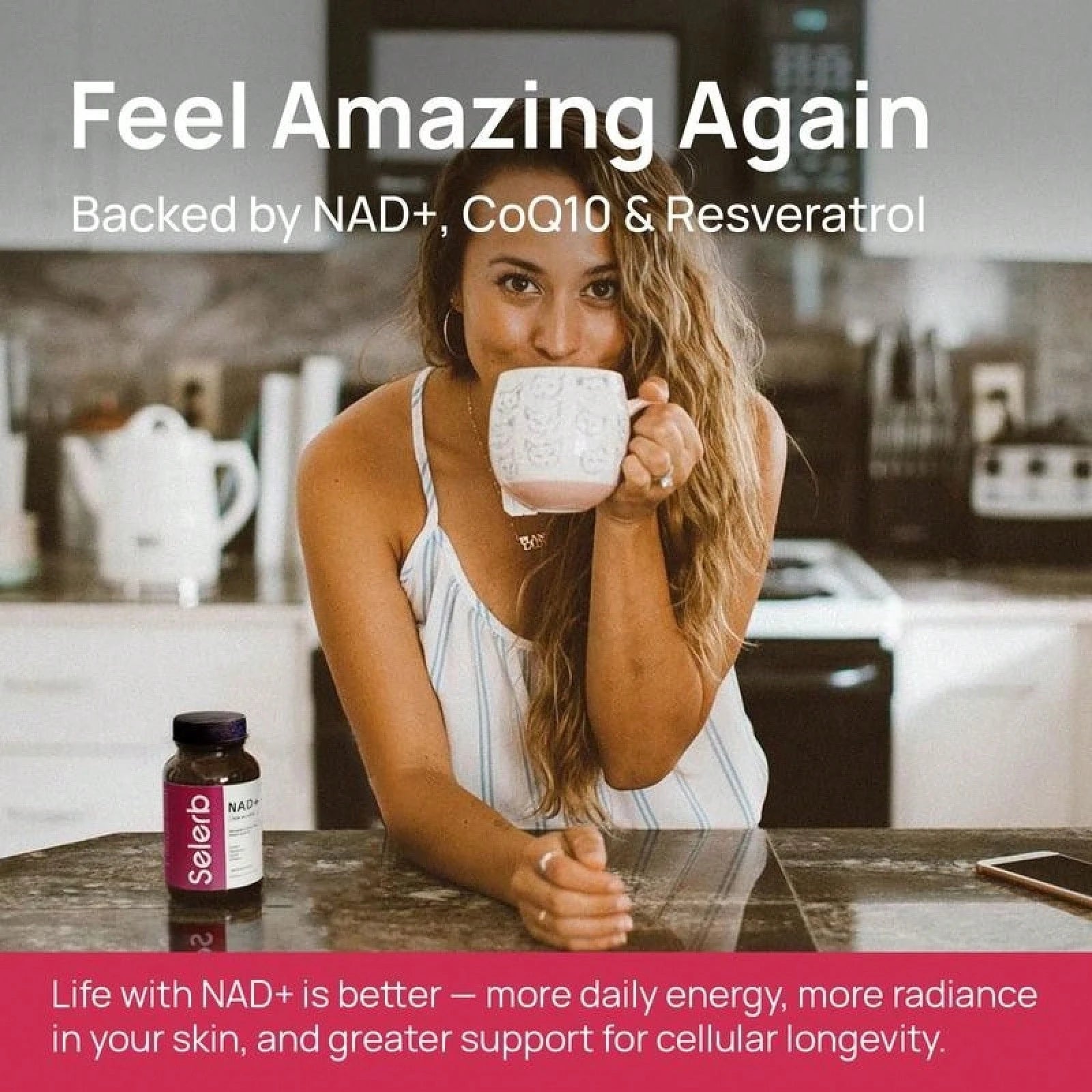 Women's Selerb NAD+ Supplement NMN Alternative Liposomal Delivery β-NAD+ 30 Days Supply