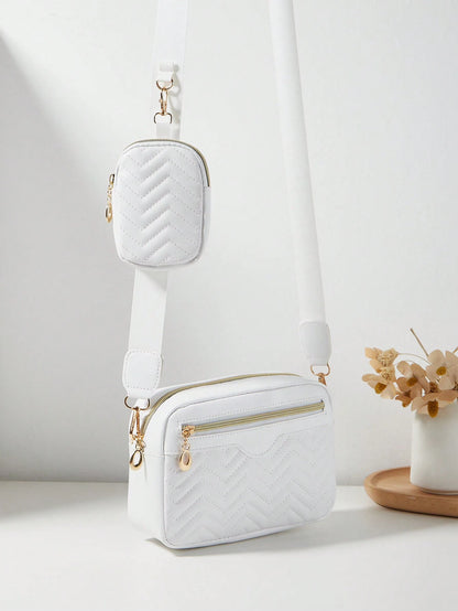 Women's Small Square Shoulder Crossbody Bag, Quilted Diamond-Patterned Purse, Mini Pouch