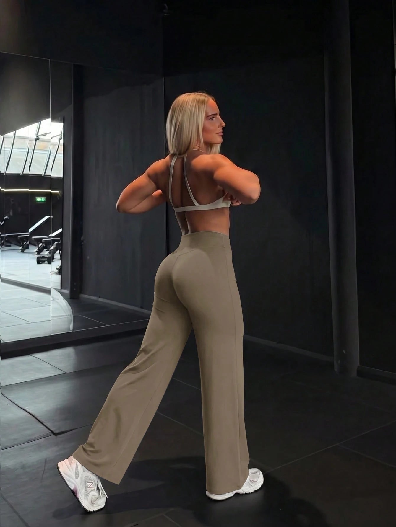 Women's Solid Color Long Loose Wide Leg Yoga Pants, Comfortable And Slimming, Suitable For Running, Fitness And Yoga Sports
