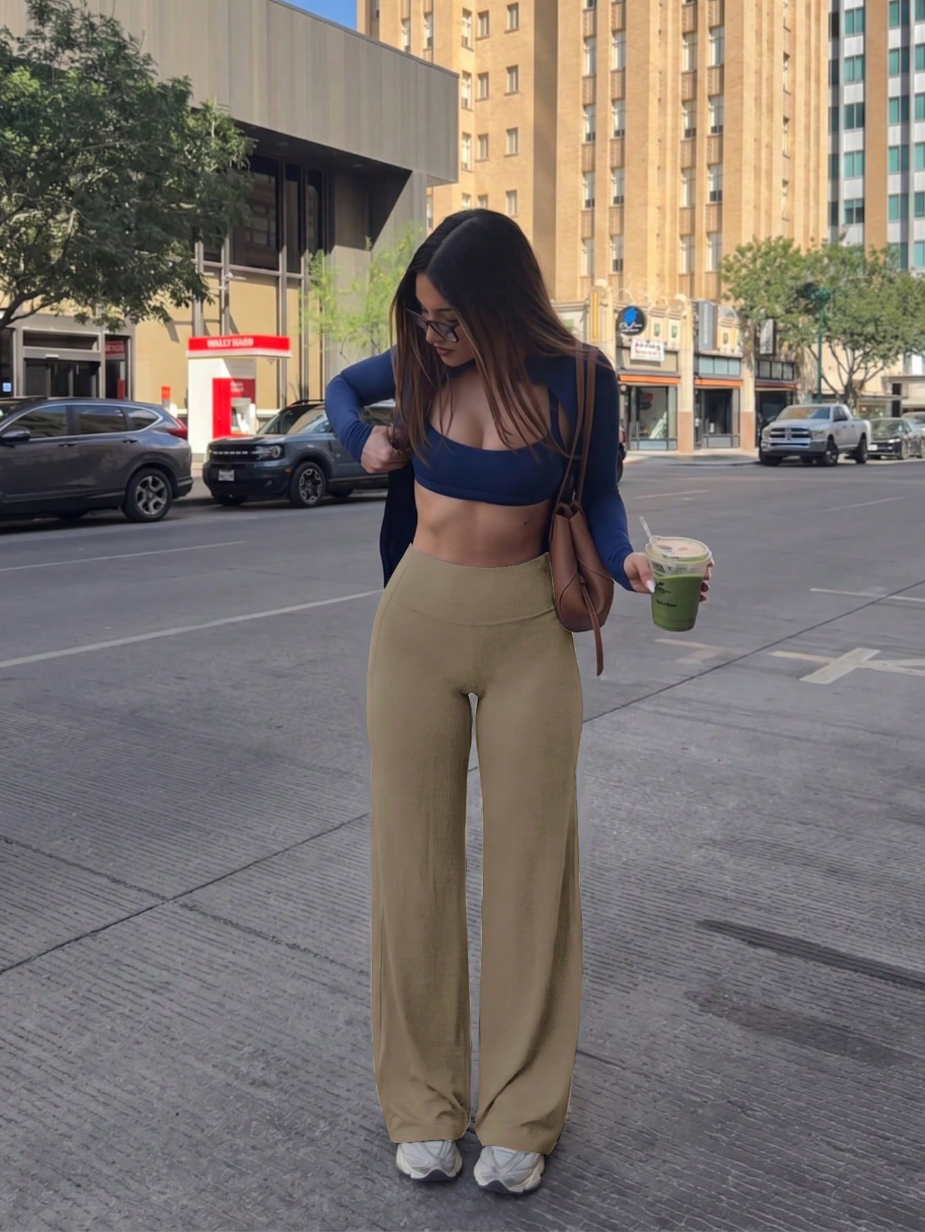 Women's Solid Color Long Loose Wide Leg Yoga Pants, Comfortable And Slimming, Suitable For Running, Fitness And Yoga Sports