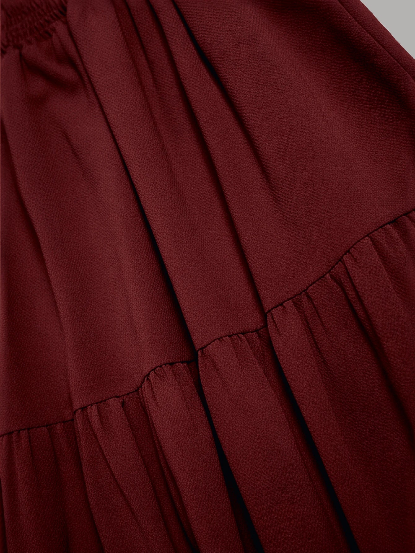 Women's Solid Color Minimalist Versatile Ruffle Hem Bubble Crinkle Feeling Semi-Sheer Skirt Summer