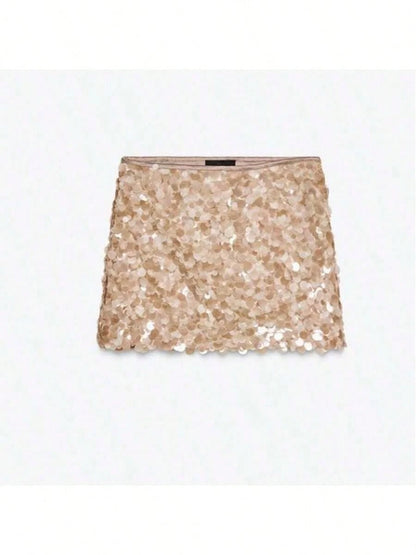 Women's Y2K Elegant Chic Shiny Mini Skirt, High Waist, Spring/Summer Party Club & Back To School