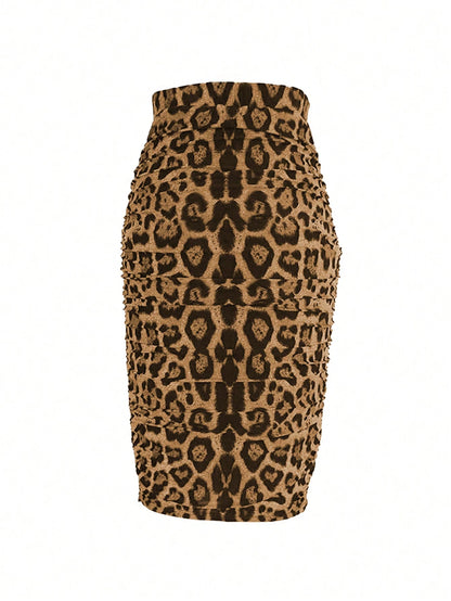 Women Summer Fashionable Leopard Print Bodycon Skirt Fall Cloth For Women