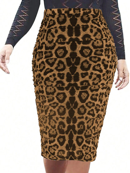 Women Summer Fashionable Leopard Print Bodycon Skirt Fall Cloth For Women